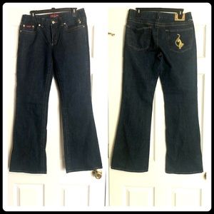 Baby Phat Dark Wash Wide Leg Jeans